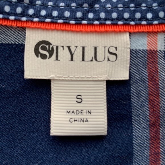 Stylus Cotton Plaid Button Down Casual Shirt - Picture 7 of 8